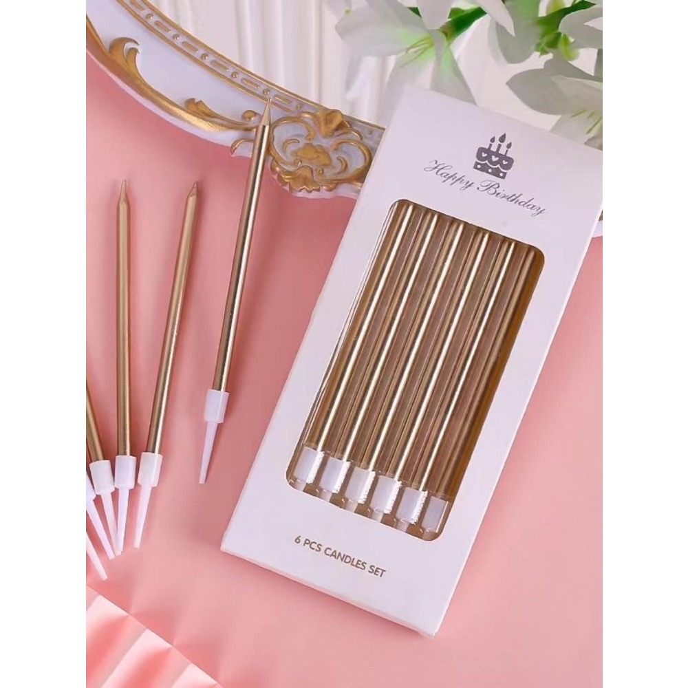 6 Pieces Metallic Candle Long  - Candle Holder Supplies reseña y precio