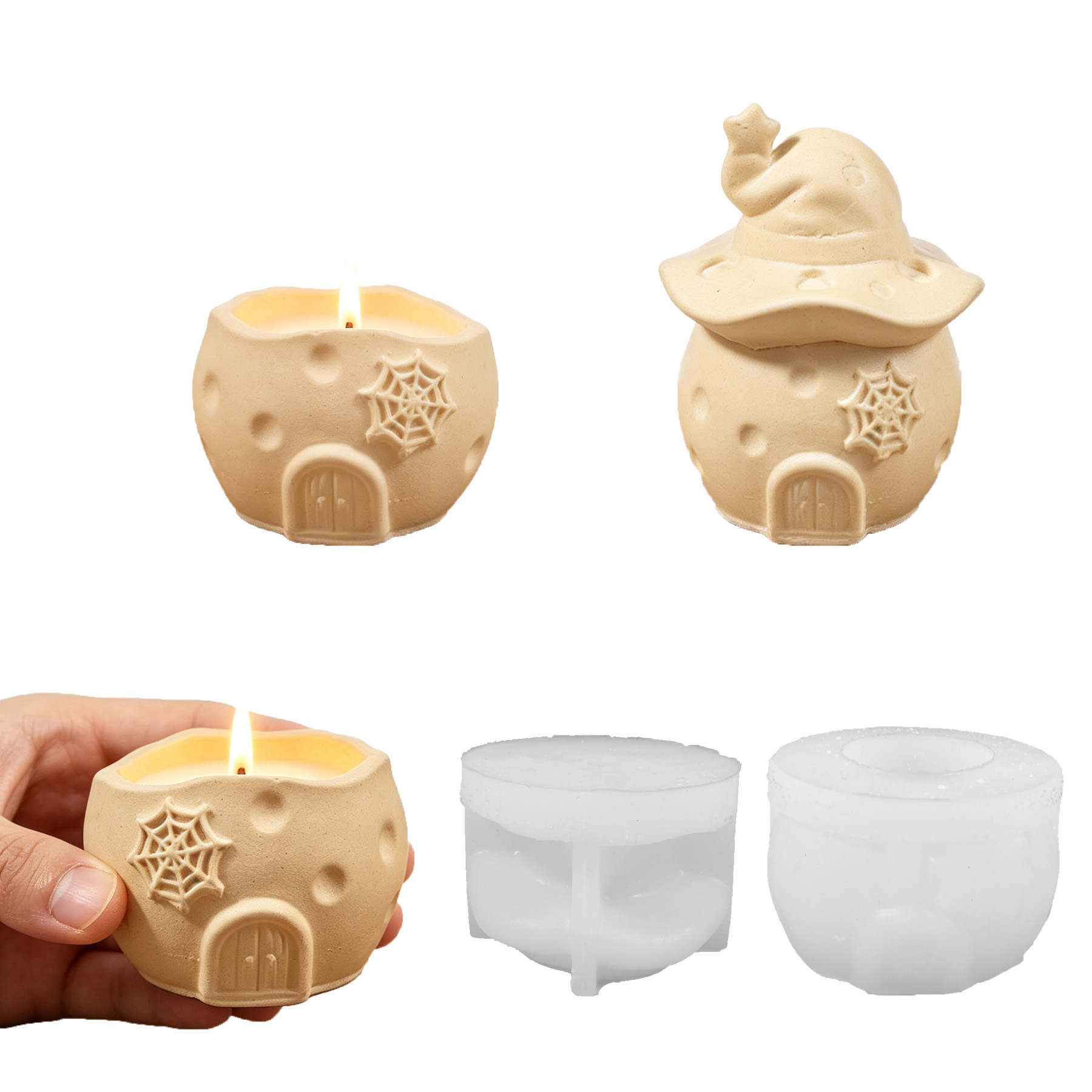 Halloween Wizard Pumpkin House - Candle Holder Supplies reseña y precio