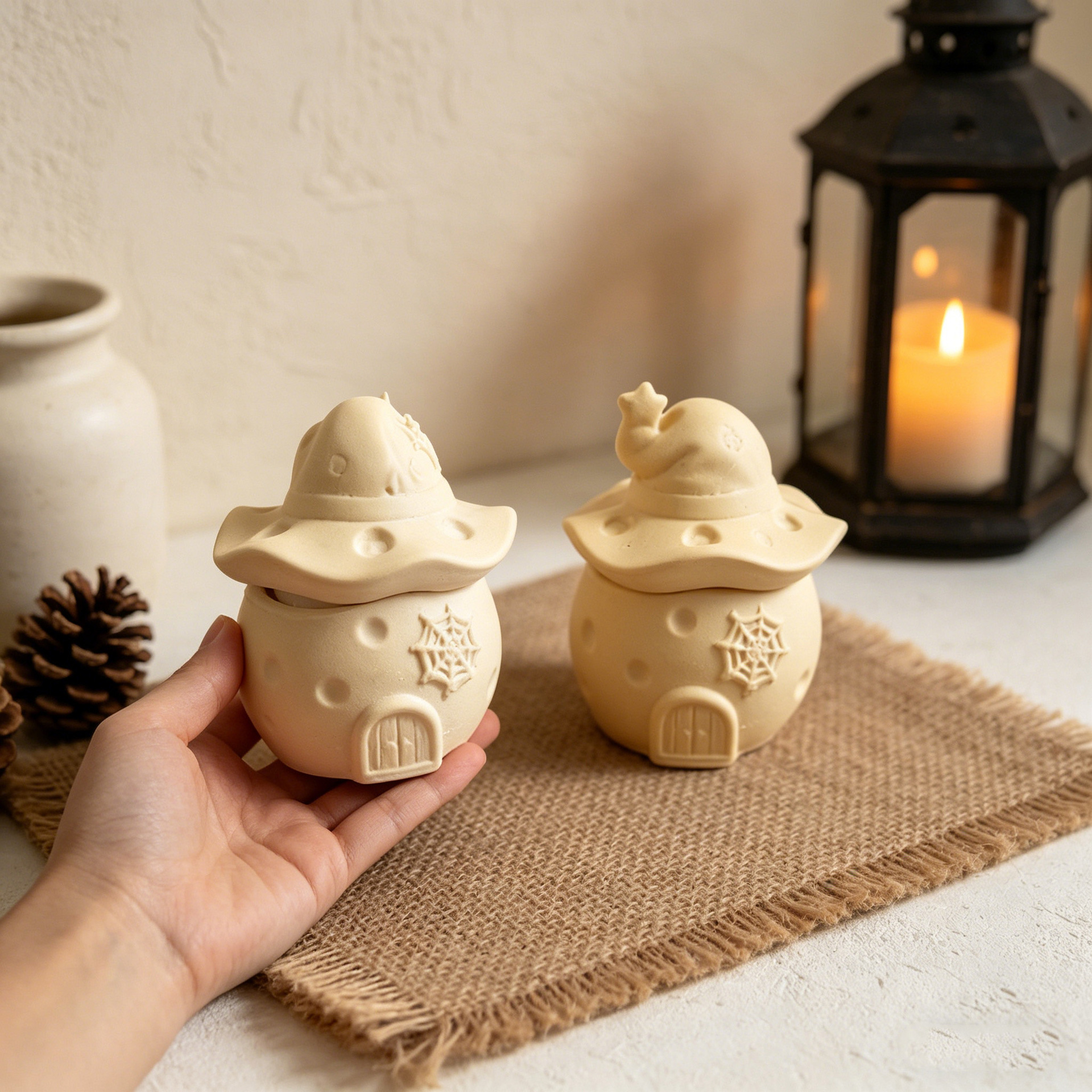 Halloween Wizard Pumpkin House - Candle Holder Supplies reseña y precio