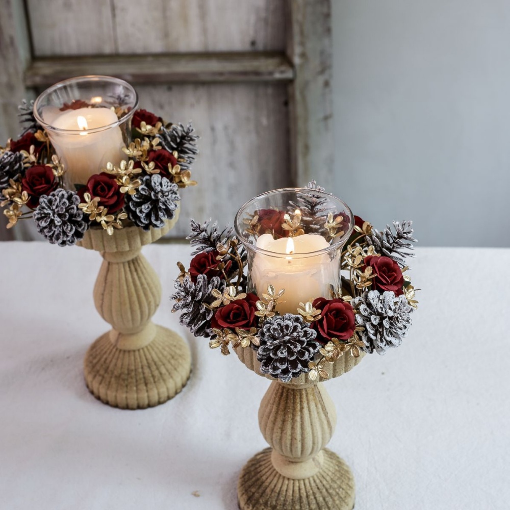 Christmas Candlestick Wreath R - Candle Holder Supplies reseña y precio