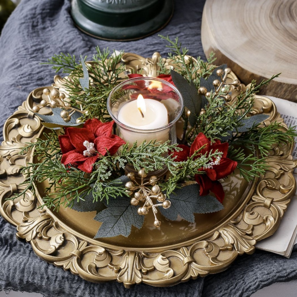 Christmas Candlestick Wreath R - Candle Holder Supplies reseña y precio
