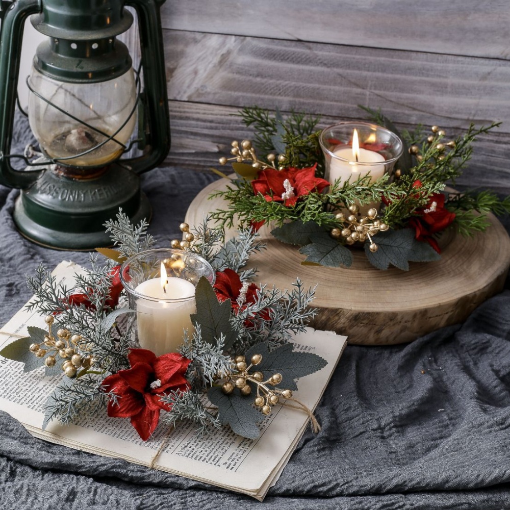 Christmas Candlestick Wreath R - Candle Holder Supplies reseña y precio