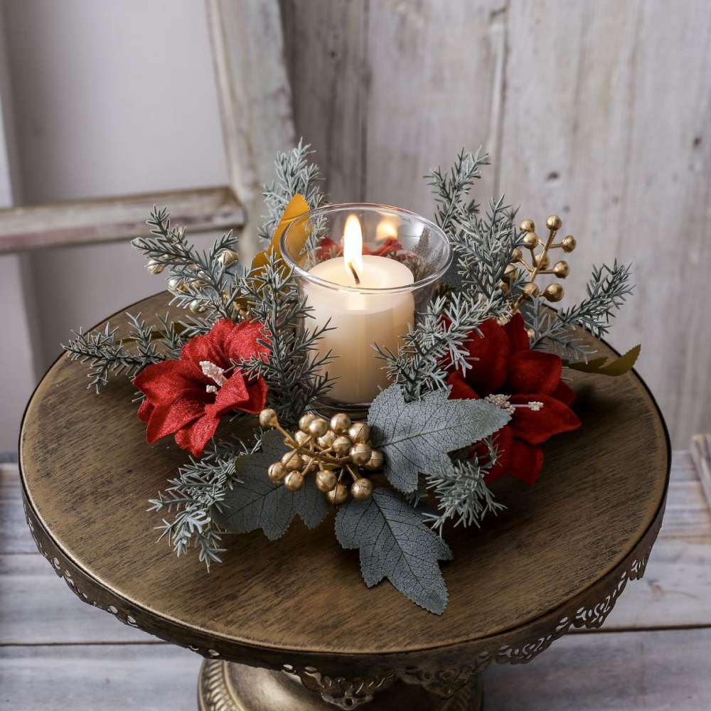 Christmas Candlestick Wreath R - Candle Holder Supplies reseña y precio