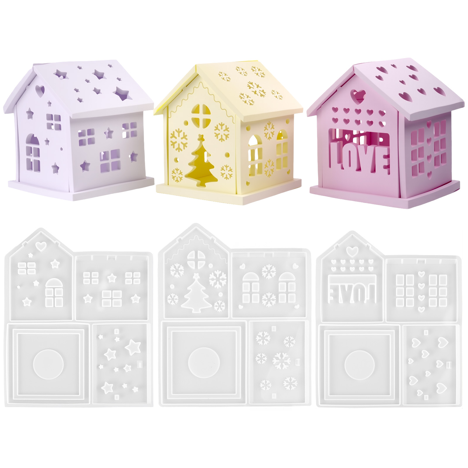 3D House Silicone Mold DIY Chr - Candle Holder Supplies reseña y precio