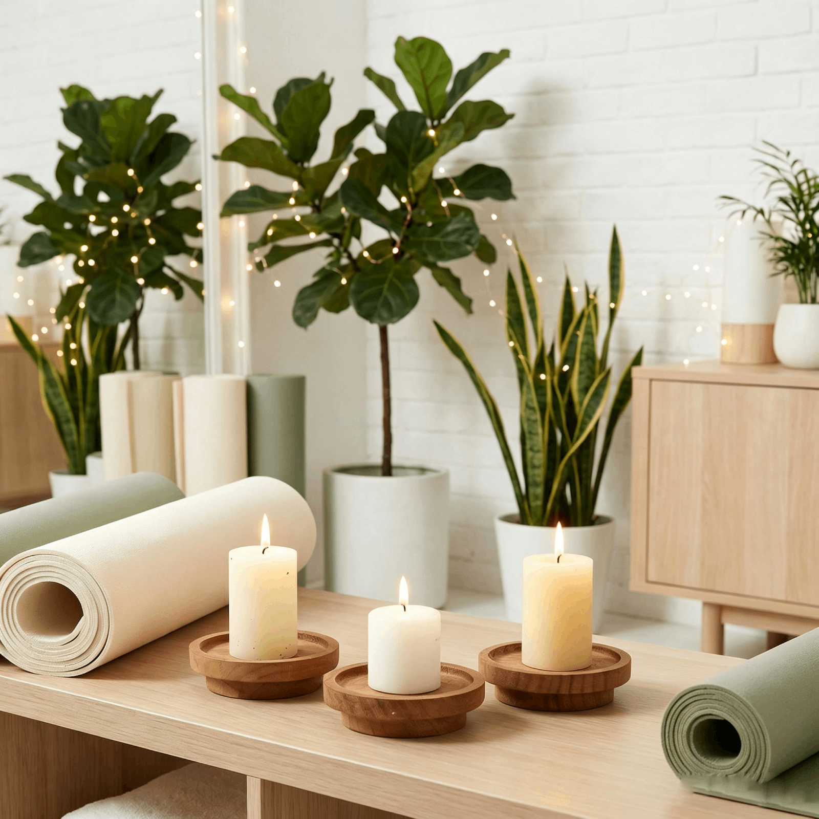 Wooden Round Serving Tray Cand - Candle Holder Supplies reseña y precio