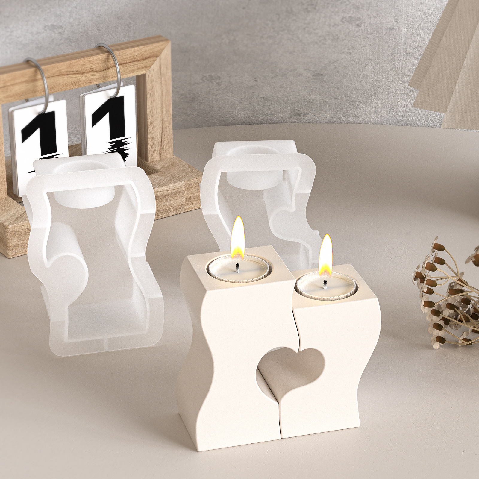 S Heart Candlestick Silicone M - Candle Holder Supplies reseña y precio