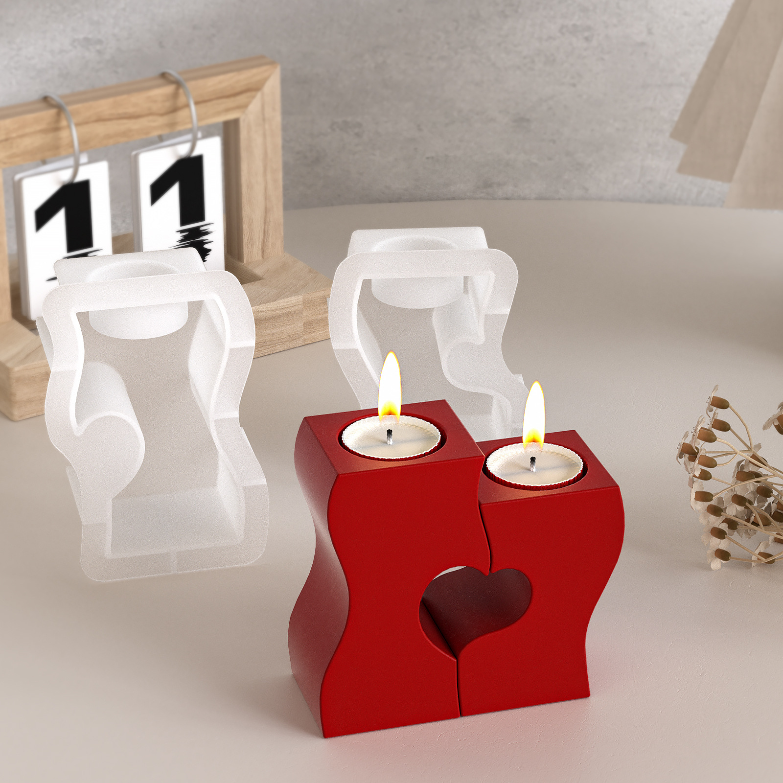S Heart Candlestick Silicone M - Candle Holder Supplies reseña y precio
