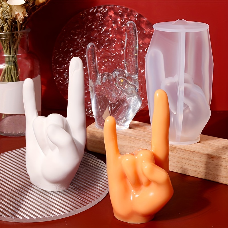 1pc Large Rock Gesture Silicon - Candle Holder Supplies reseña y precio
