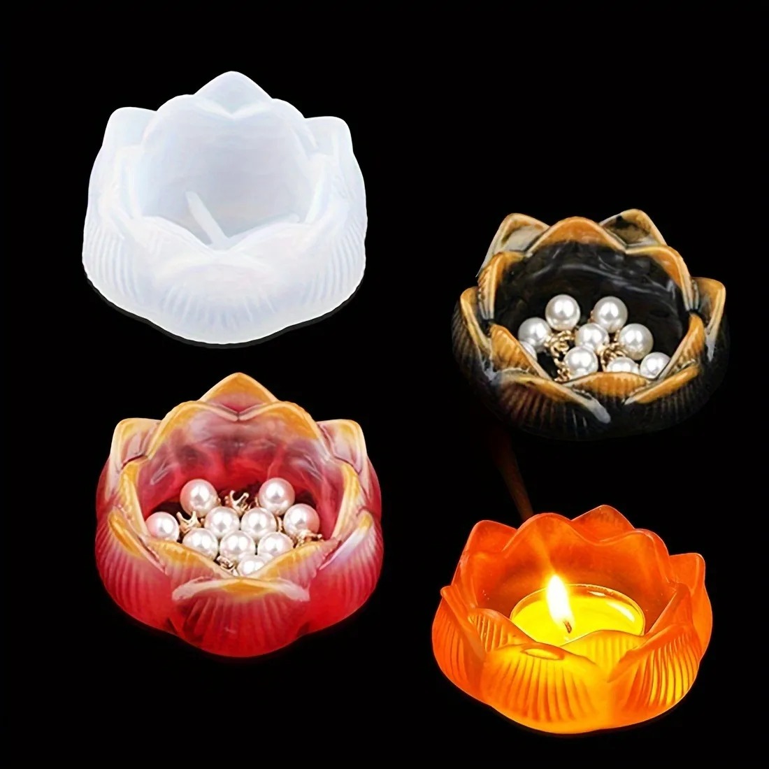 1pc DIY Lotus Flower Silicone  - Candle Holder Supplies reseña y precio