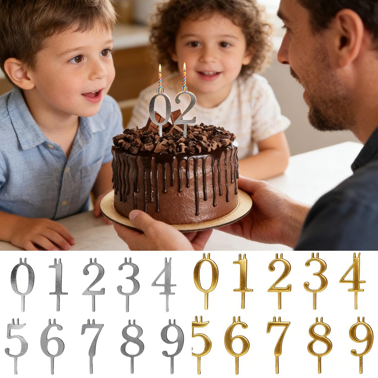 10pcs 0-9 Number Cake Toppers  - Candle Holder Supplies reseña y precio